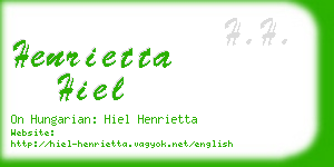 henrietta hiel business card